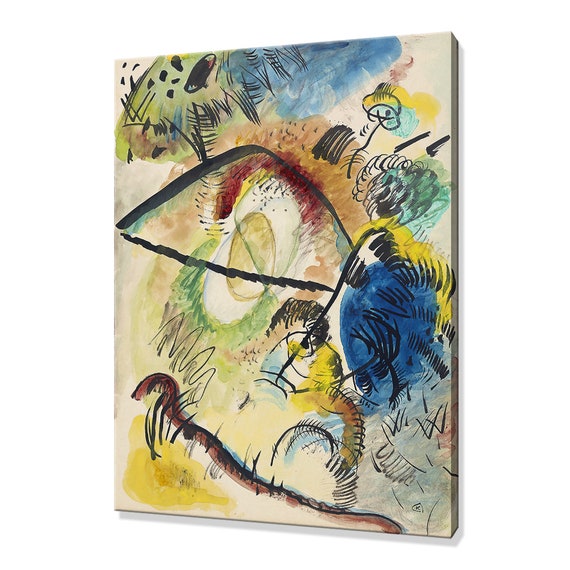 Wassily Kandinsky Watercolor Ix With Black Lines 1913 Classic Design Abstract Decor Reproduction Print Wall Art Picture