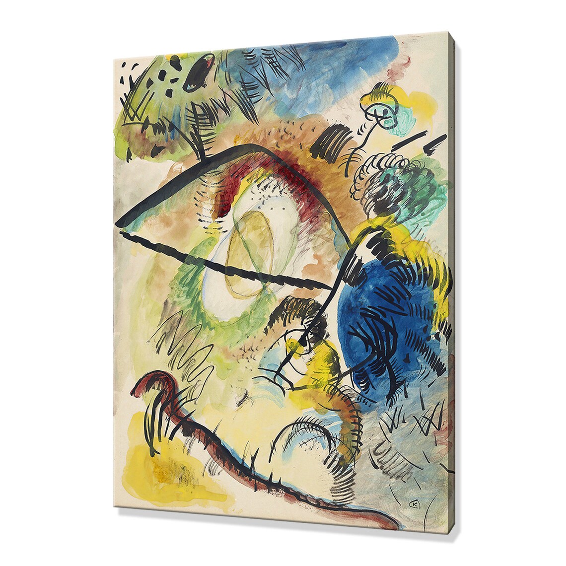 Kandinsky Watercolor IX Black Lines 1913 Expressive Abstract Art Poster