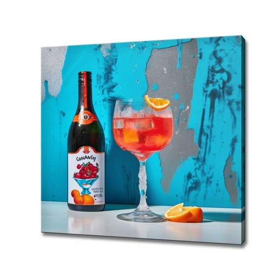 Colourful Alcoholic Drink Beer Cider Glass Watercolour Print Kitchen Modern Art Home Restaurant Bar Decor Picture Wall Hanging