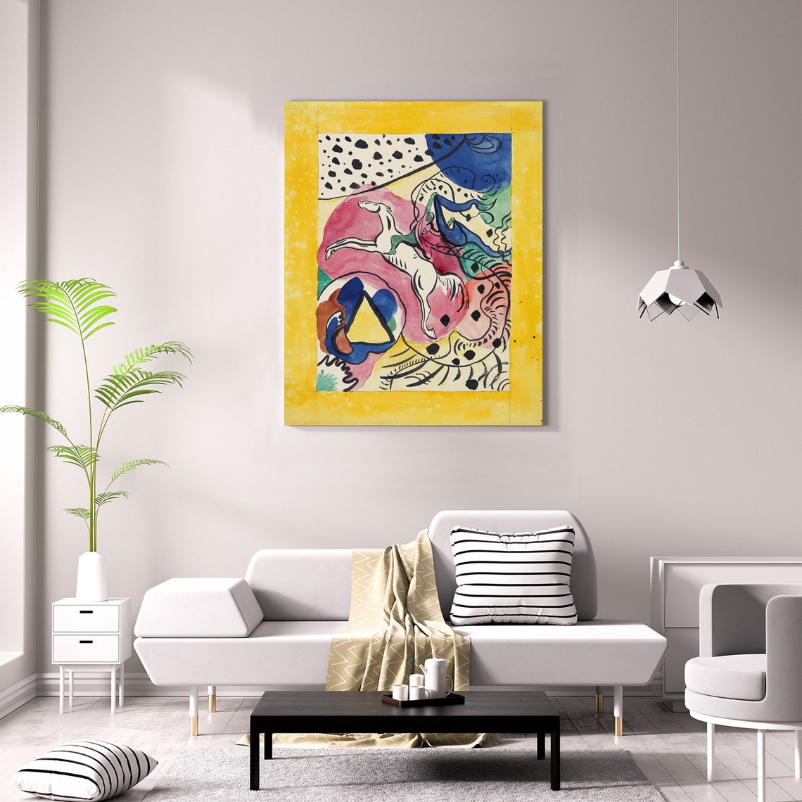 Wassily Kandinsky Design For The Cover Of The Almanac The Blue Rider 1911 Classic Design Abstract Reproduction Print Wall Art - Image 2
