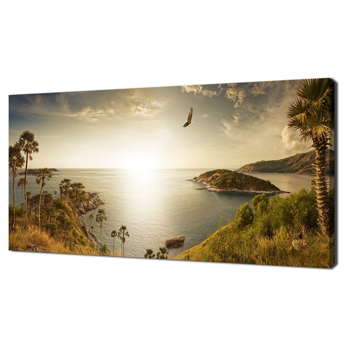Tropical Island Sunset Panoramic View Art Print