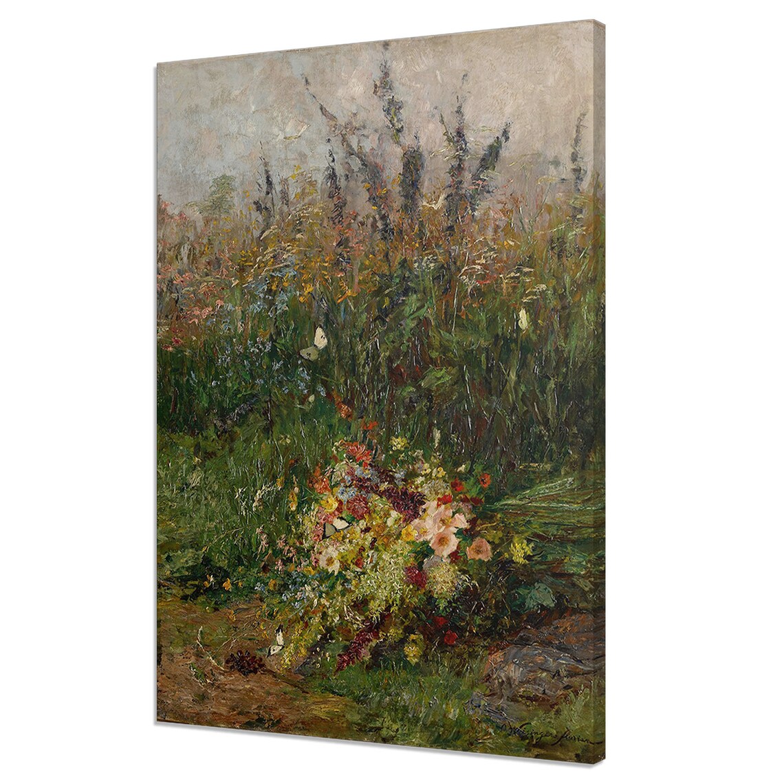 Summer Wildflower Meadow Field Impressionist Floral Oil Painting Print