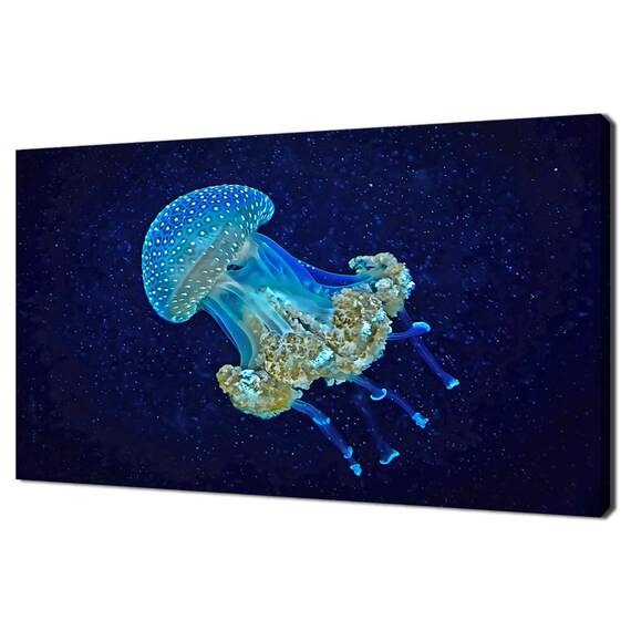 Beautiful Blue Jellyfish Medusa Modern Design Home Decor Print Wall Art Picture