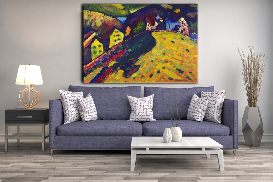 Wassily Kandinsky Houses At Murnau 1909 Classic Design Abstract Decor Reproduction Print Wall Art - Image 2