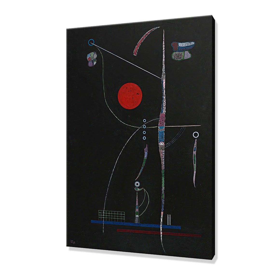 Wassily Kandinsky Laccent Rouge 1938 Classic Design Abstract Decor Reproduction Print Wall Art