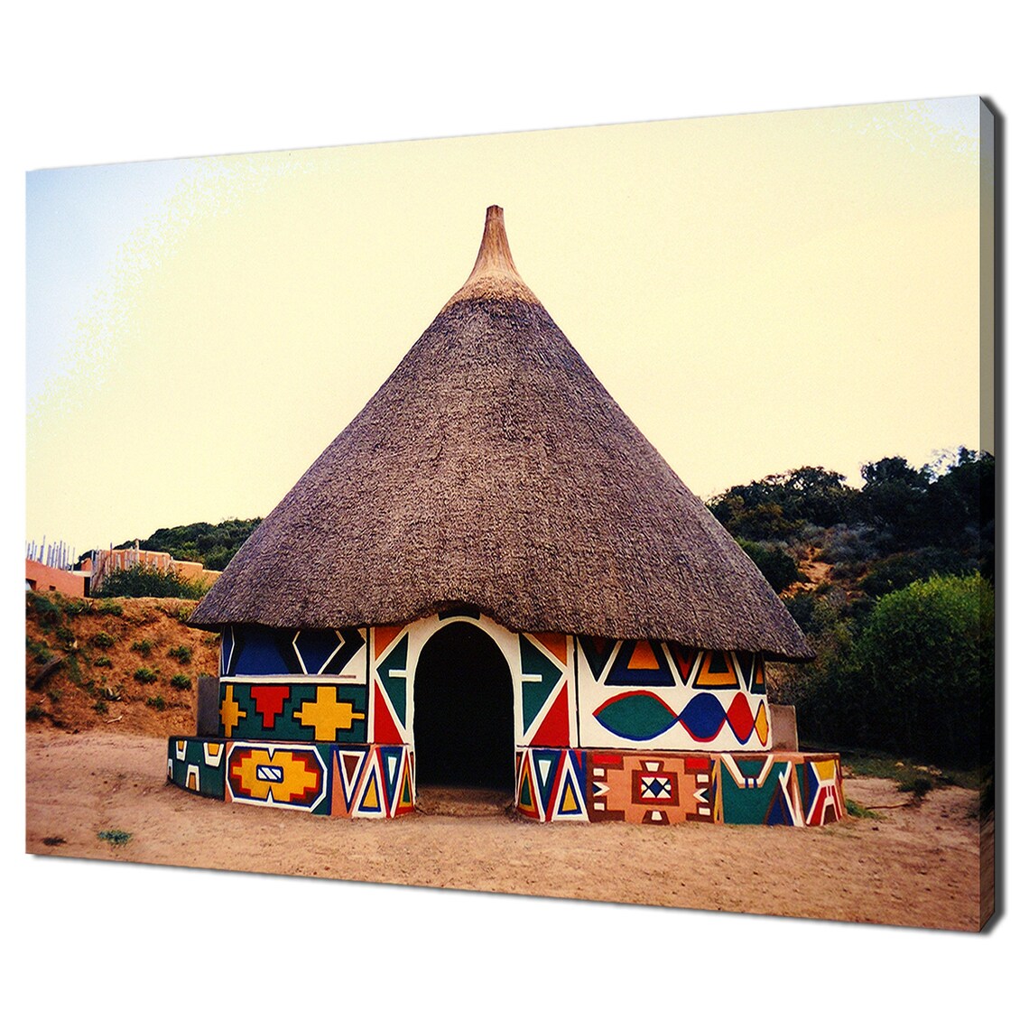 African Round Hut Modern Design Wall Art Print