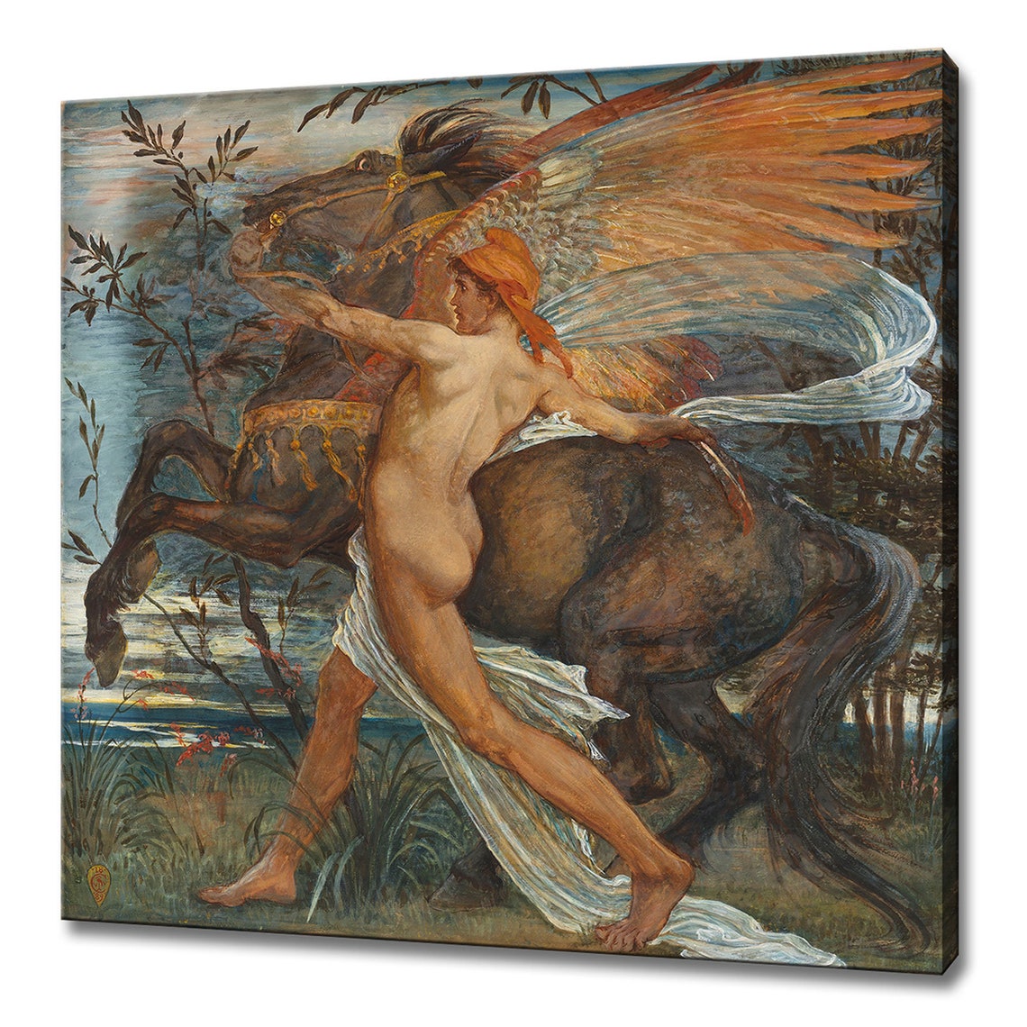 Portrait Of Pegasus 1889 Walter Crane Reproduction Vintage Painting Print Art Antique Male Portrait Fine Art Male Portrait
