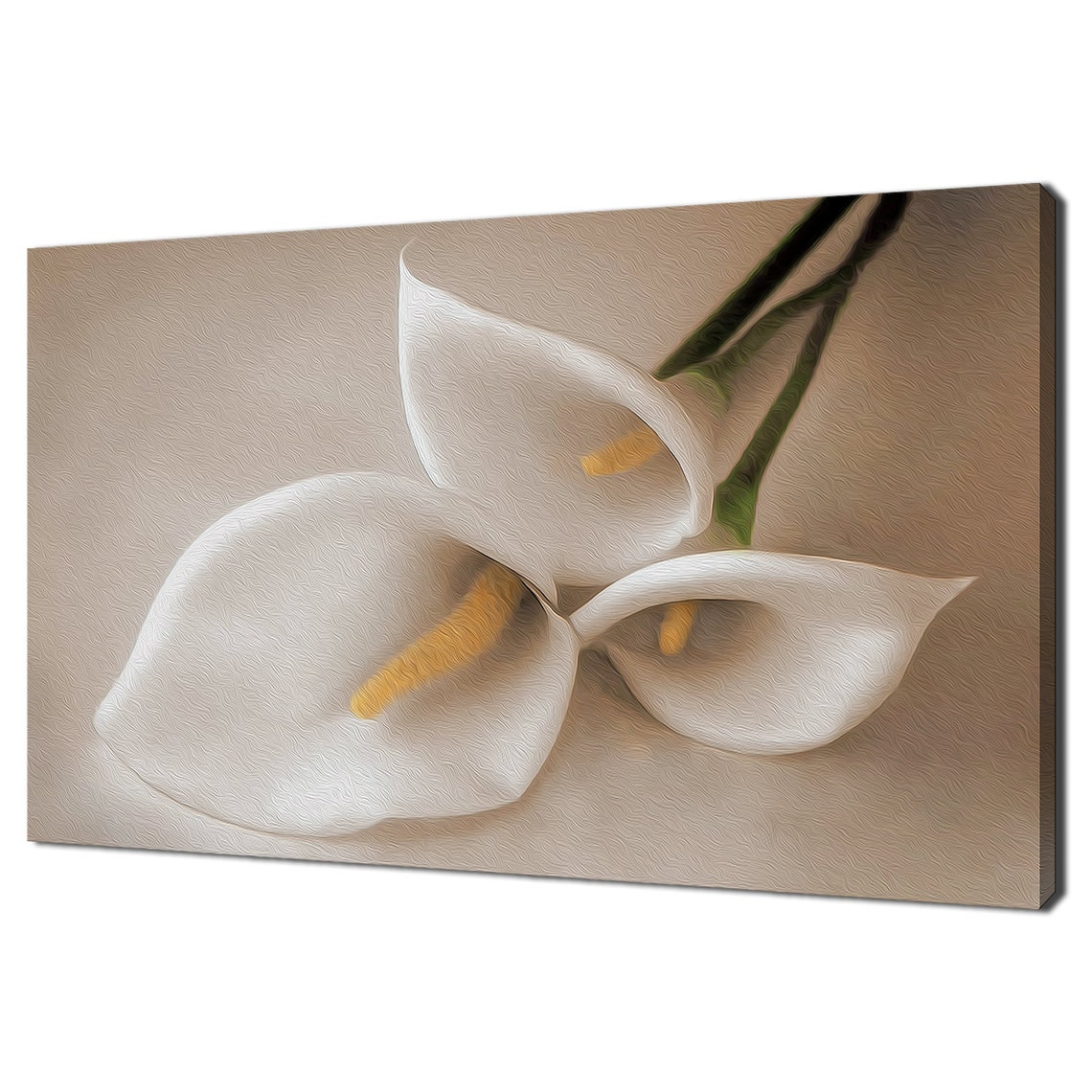 White Calla Lilies Close Up Elegant Neutral Floral Art Print