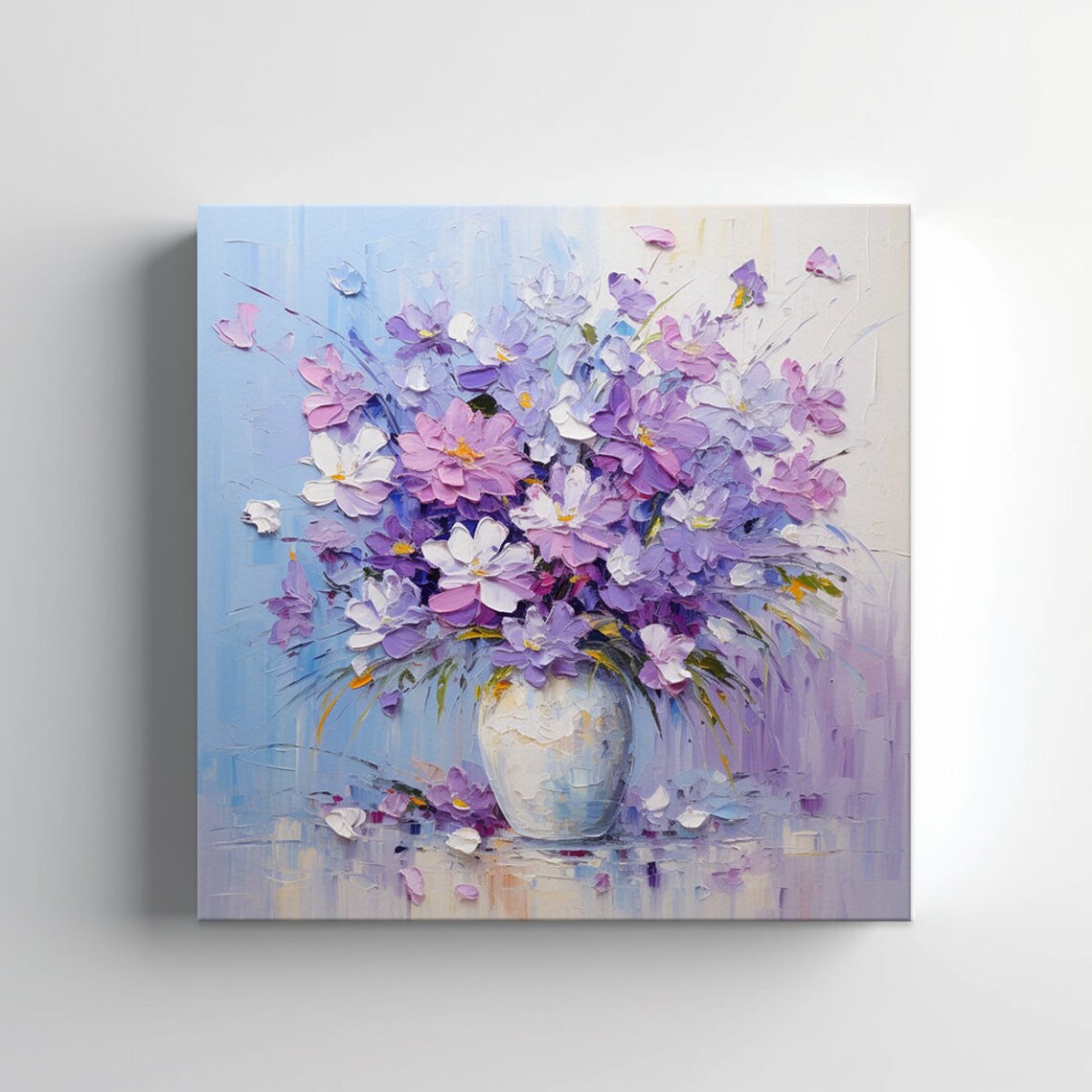 Purple Lilac Bouquet, Oil Painting Style Art Print - Image 2