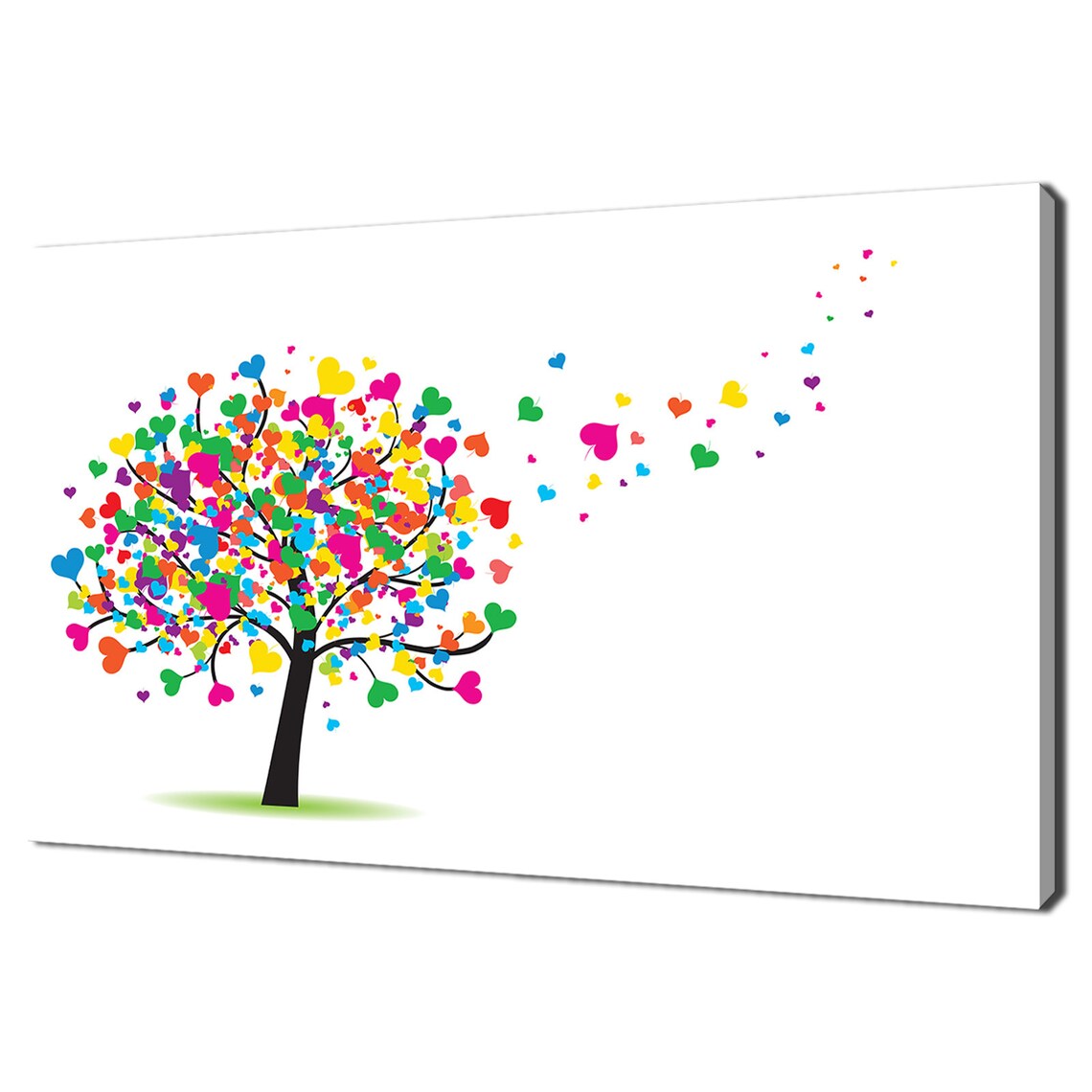 Rainbow Tree Heart, Modern Abstract Art Print