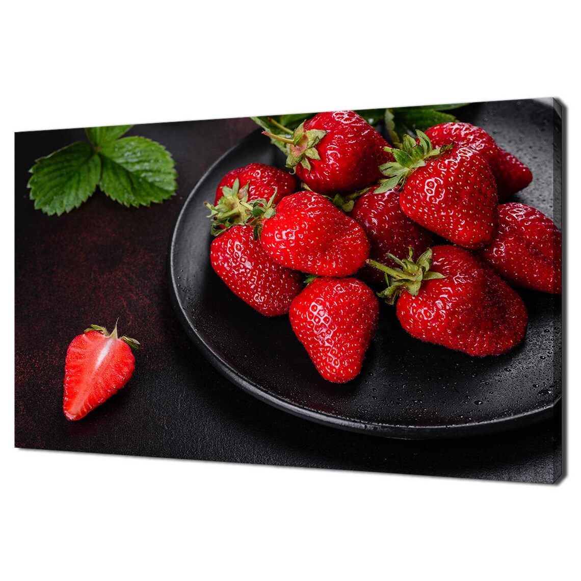 Red Shiny Strawberries Fruits Kitchen Modern Design Home Decor Print Wall Art Picture Ready To Hang