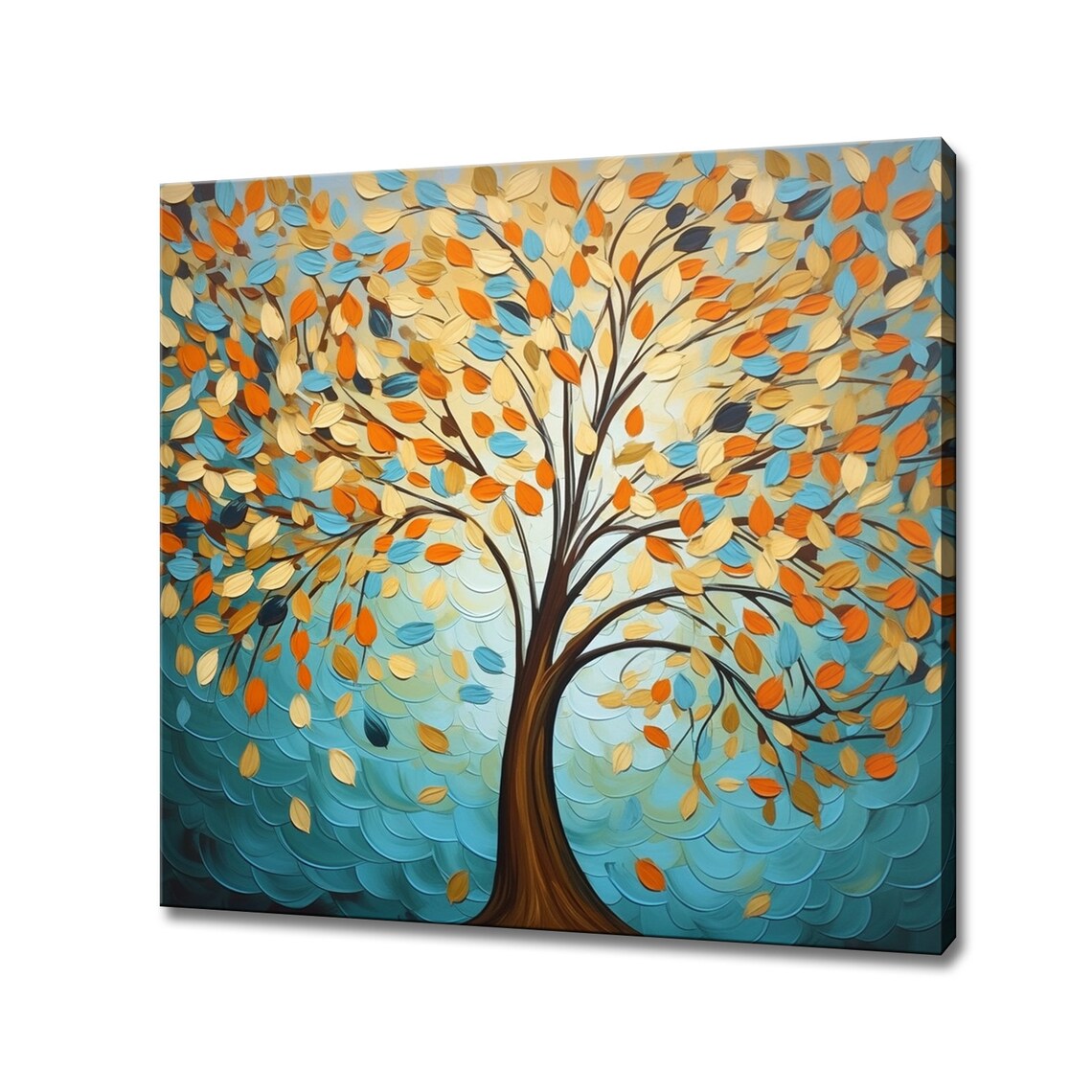 Abstract Tree Oil-Painting-Style Art Print, Modern