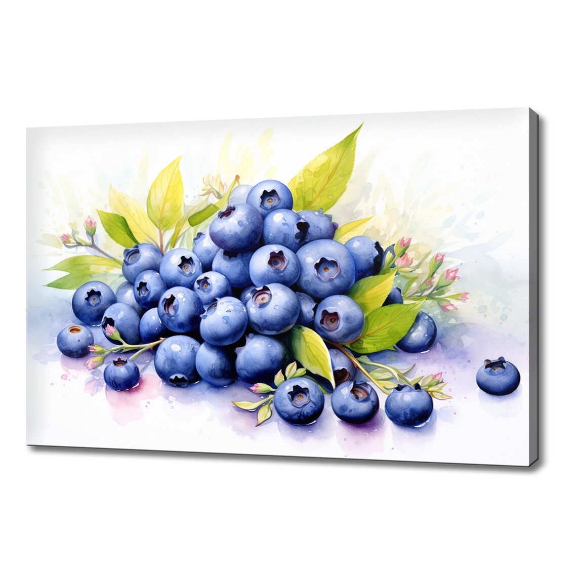 Blueberries Fruits Watercolour Print Colourful Kitchen Wall Art Fruit Print Modern Kitchen Restaurant Wall Decor