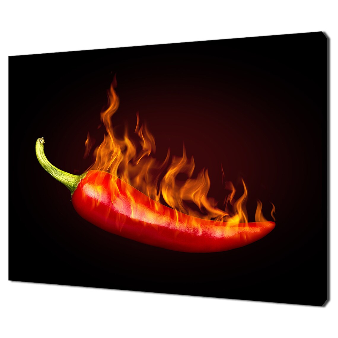 Red Hot Chili Pepper On Fire, Kitchen Wall Art Print