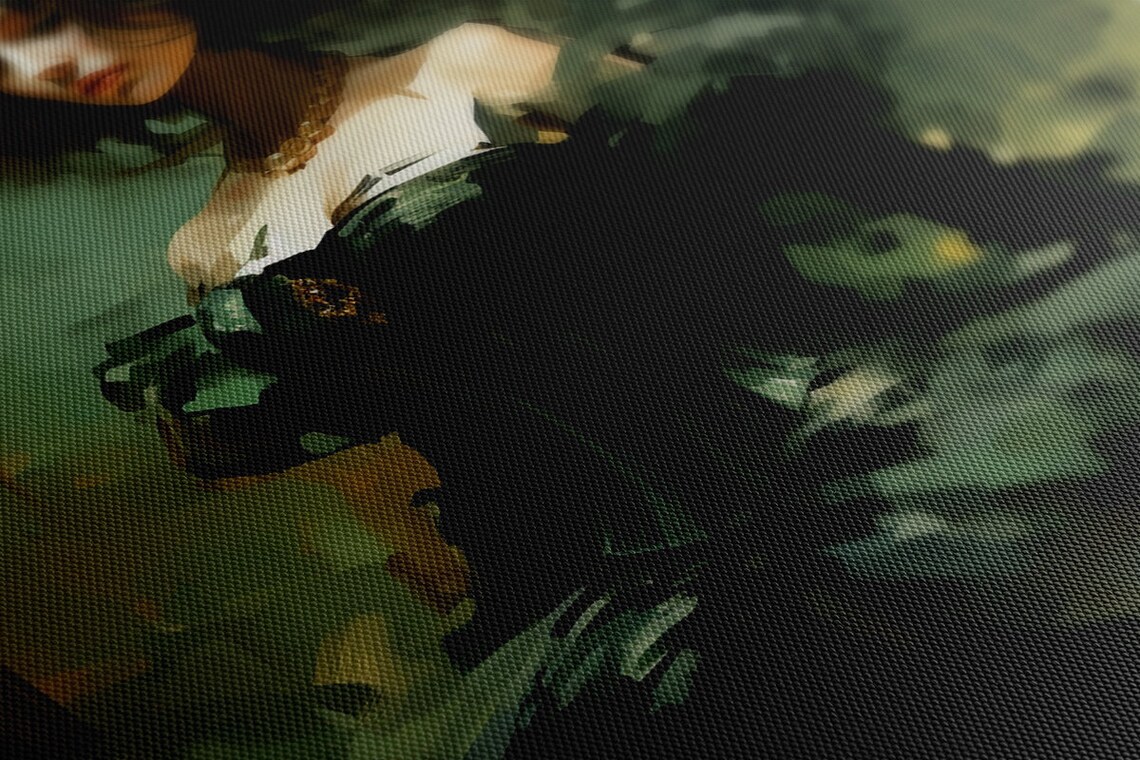 Elegant Lady in Dark Green Victorian Gown Classic Jewel Beauty Poster - Image 2