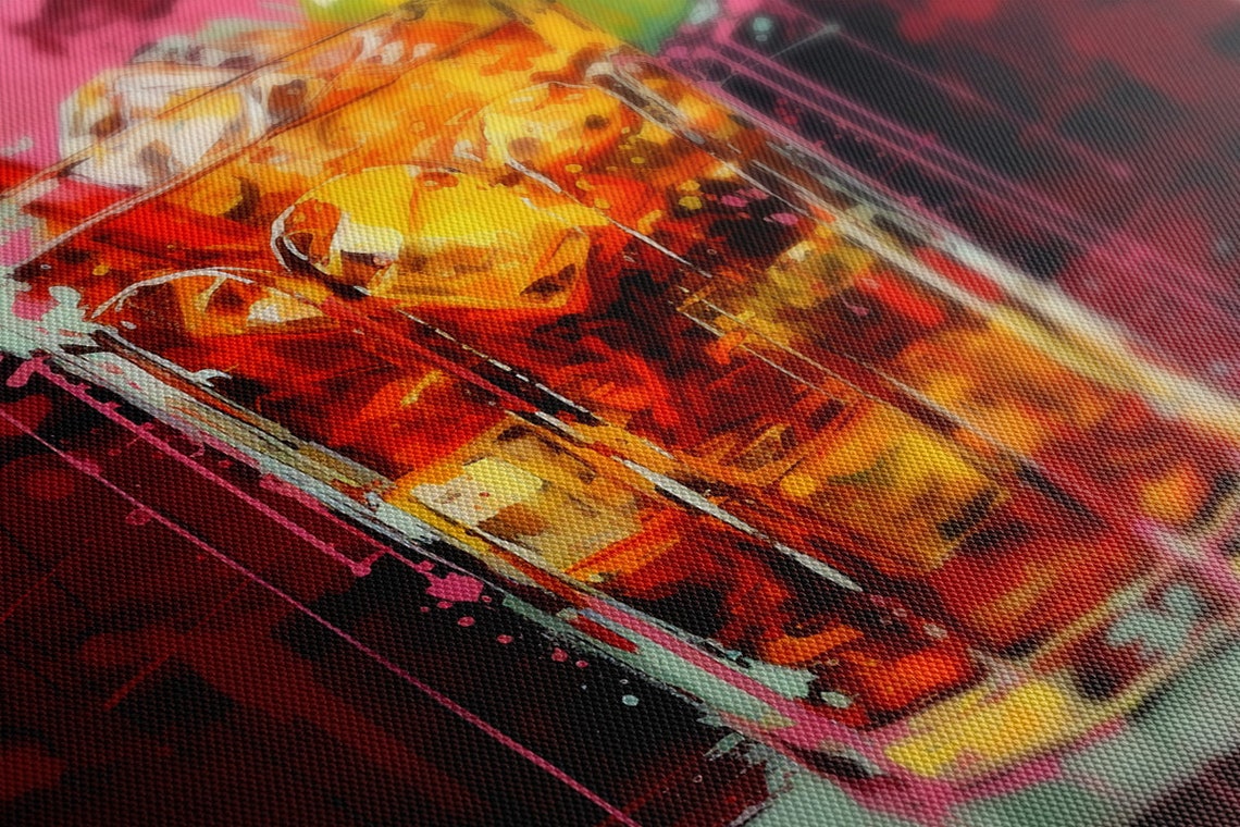 Amber Iced Cocktail Lime Wedge Pink Splatter Pop Bar Art Print - Image 4