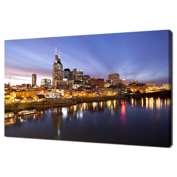Nashville Skyline at Sunset, Modern Travel Poster