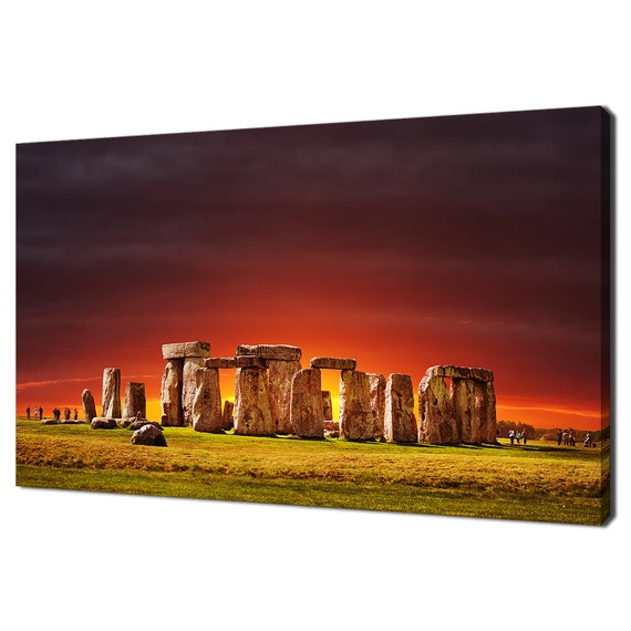 Historical Monument Stonehenge At Dark Sunset Modern Design Home Decor Print Wall Art Picture