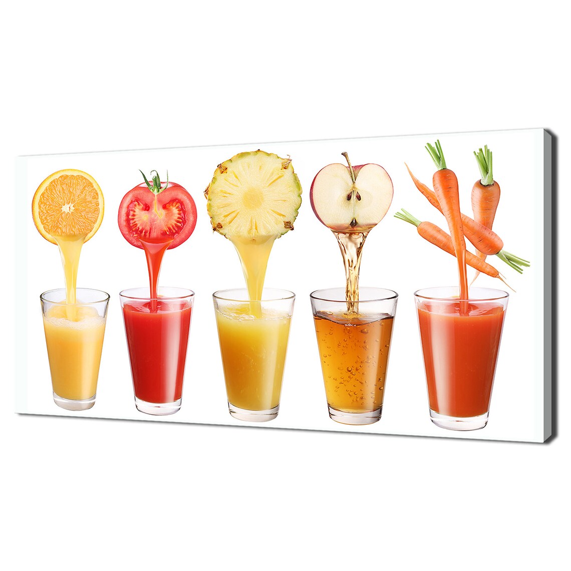 Colourful Fruits Vegetables Juices Kitchen Modern Design Home Decor Print Wall Art Picture