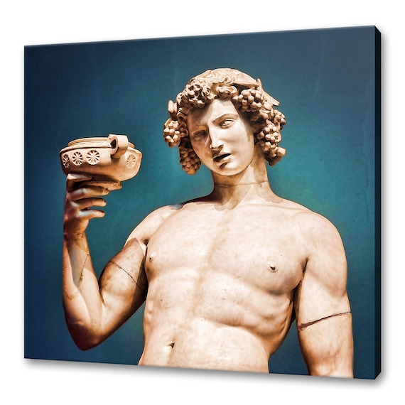 Dionysus Greek God of Wine Marble Statue Classical Sculpture Art Poster