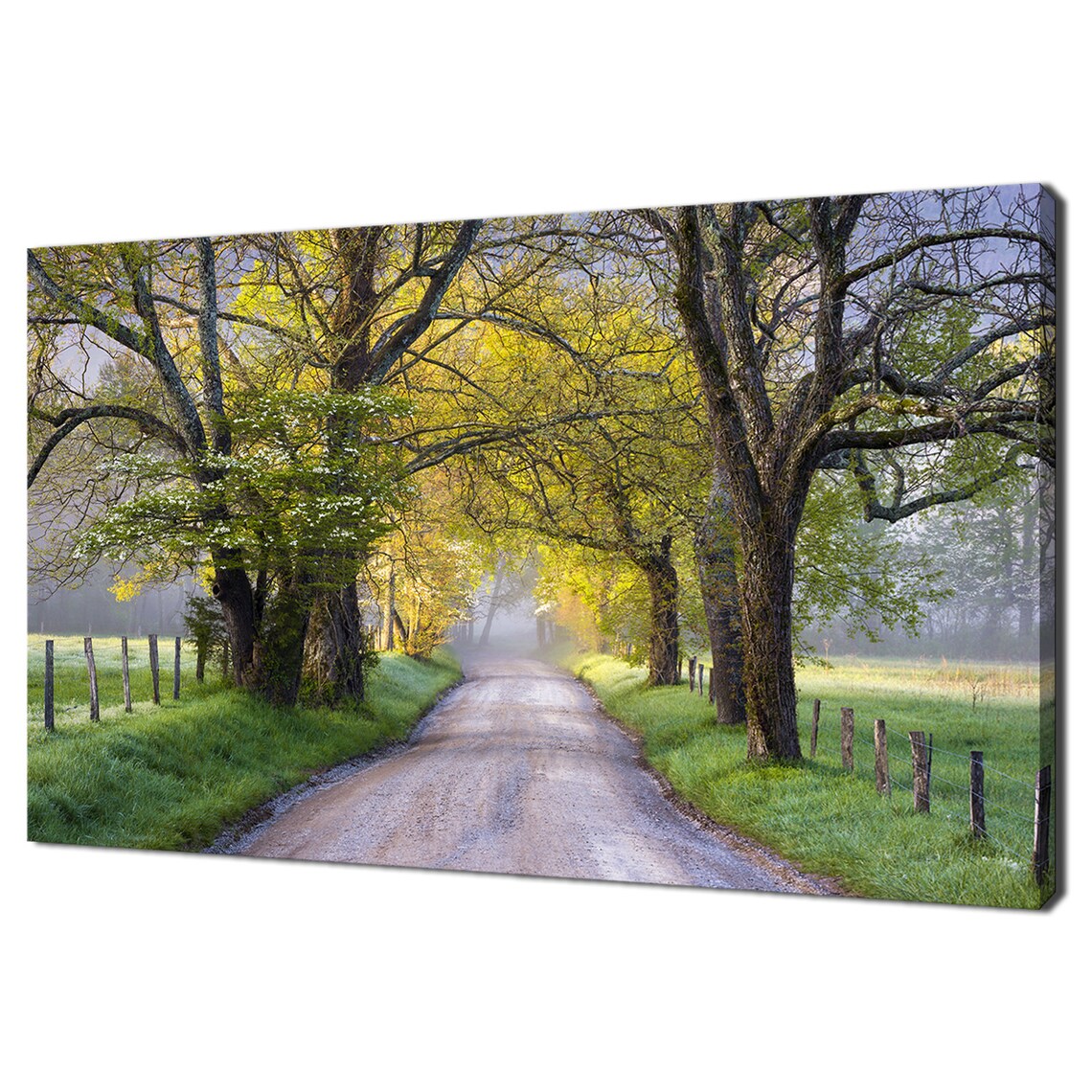 Scenic Spring Road Landscape Art Print, Modern