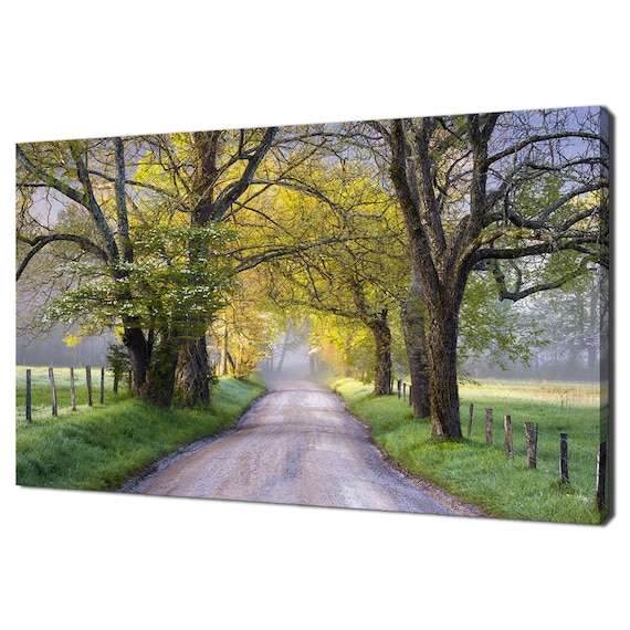 Scenic Spring Road Landscape Art Print, Modern