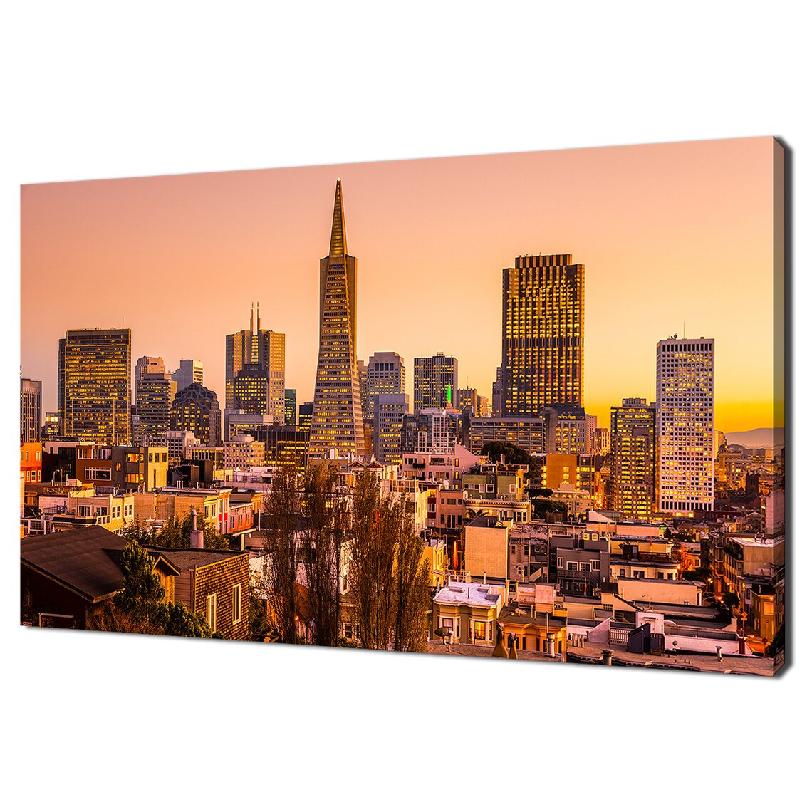 San Francisco Skyline Sunset Transamerica Pyramid Golden Hour Poster