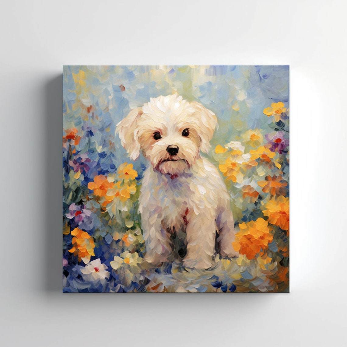Cute Maltipoo Puppy Animal Print Gift For Maltipoo Dog Lover Colourful Dog Portrait Painting Print Dog Pet Wall Art - Image 4