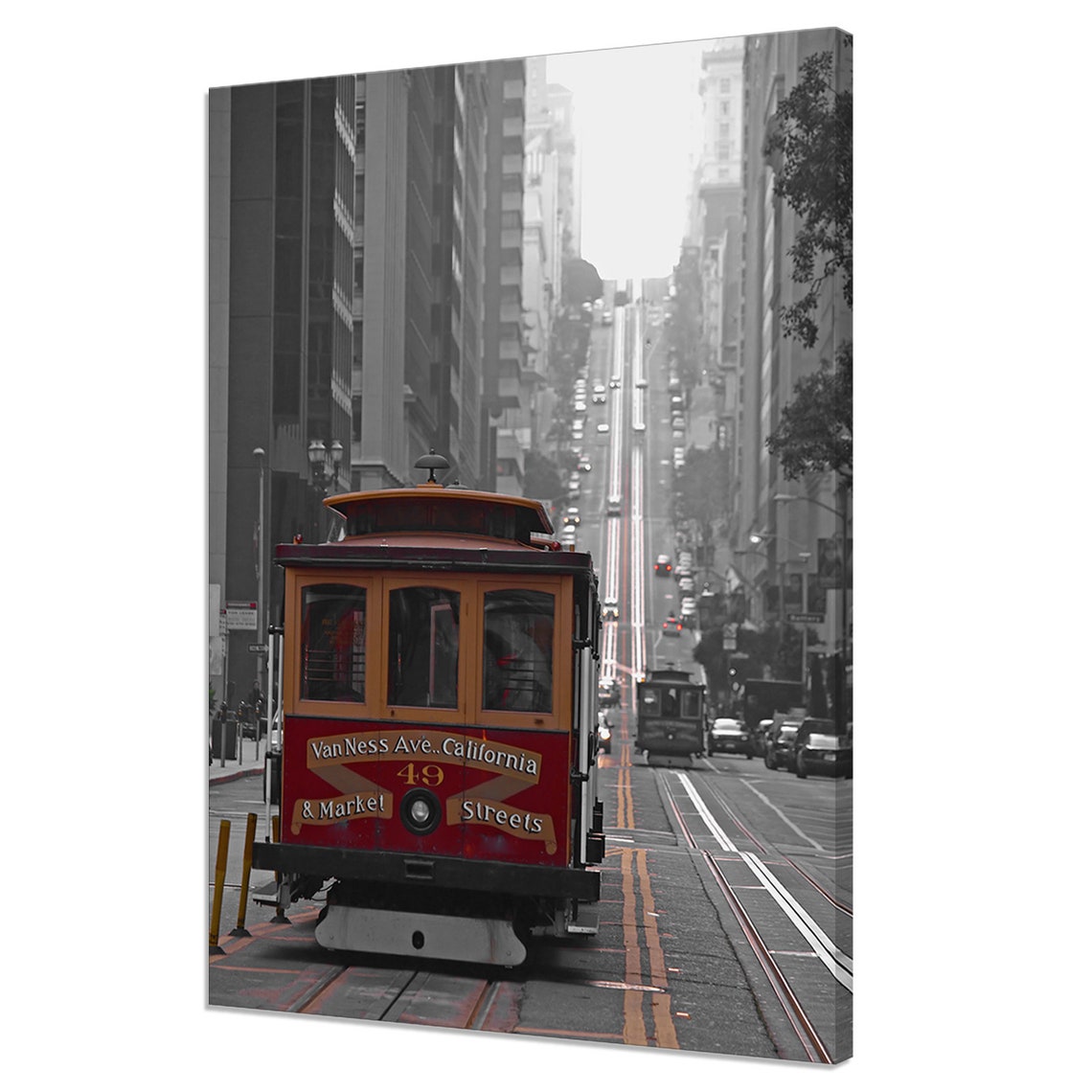 San Francisco Cable Car No 49 Climbing Steep California Street Poster