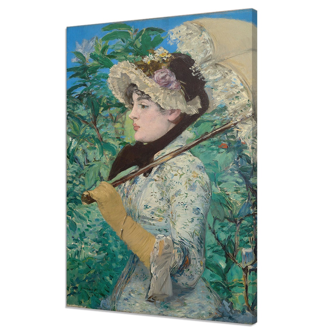 Manet Jeanne Spring Woman With Parasol Garden Vintage Fine Art Print