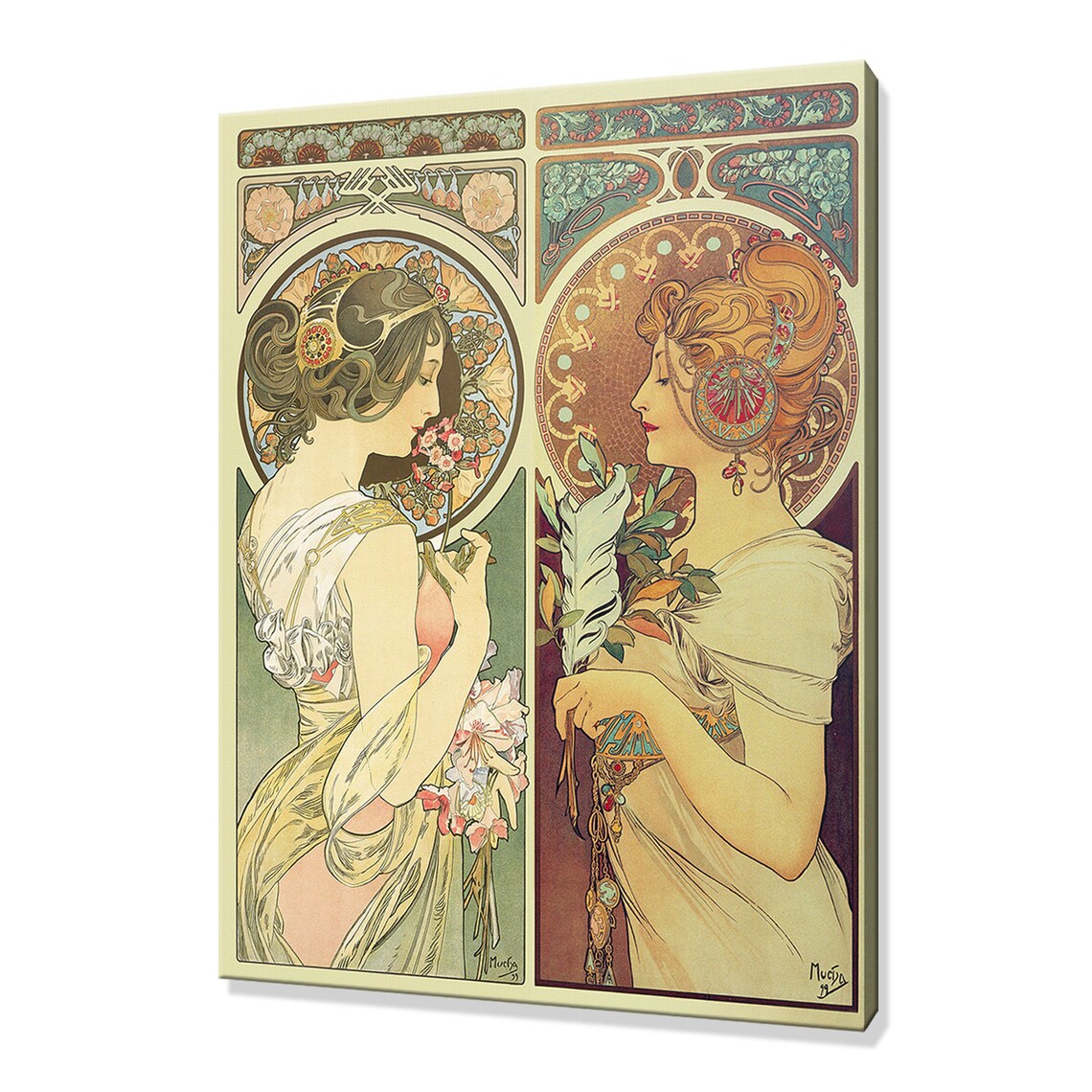 Alphonse Mucha Primrose Feather, Art Nouveau Art Print