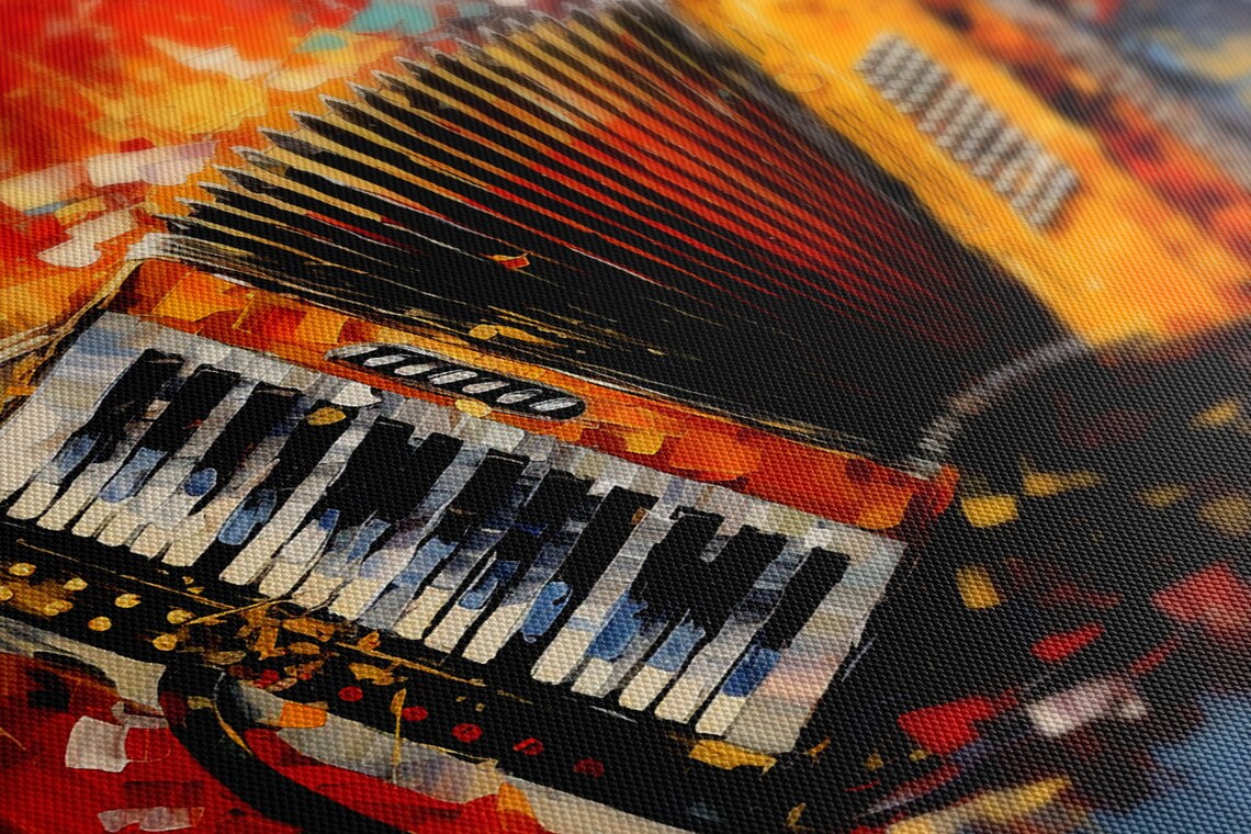 Accordion Music, Colorful Painting Style Art Print - Image 3