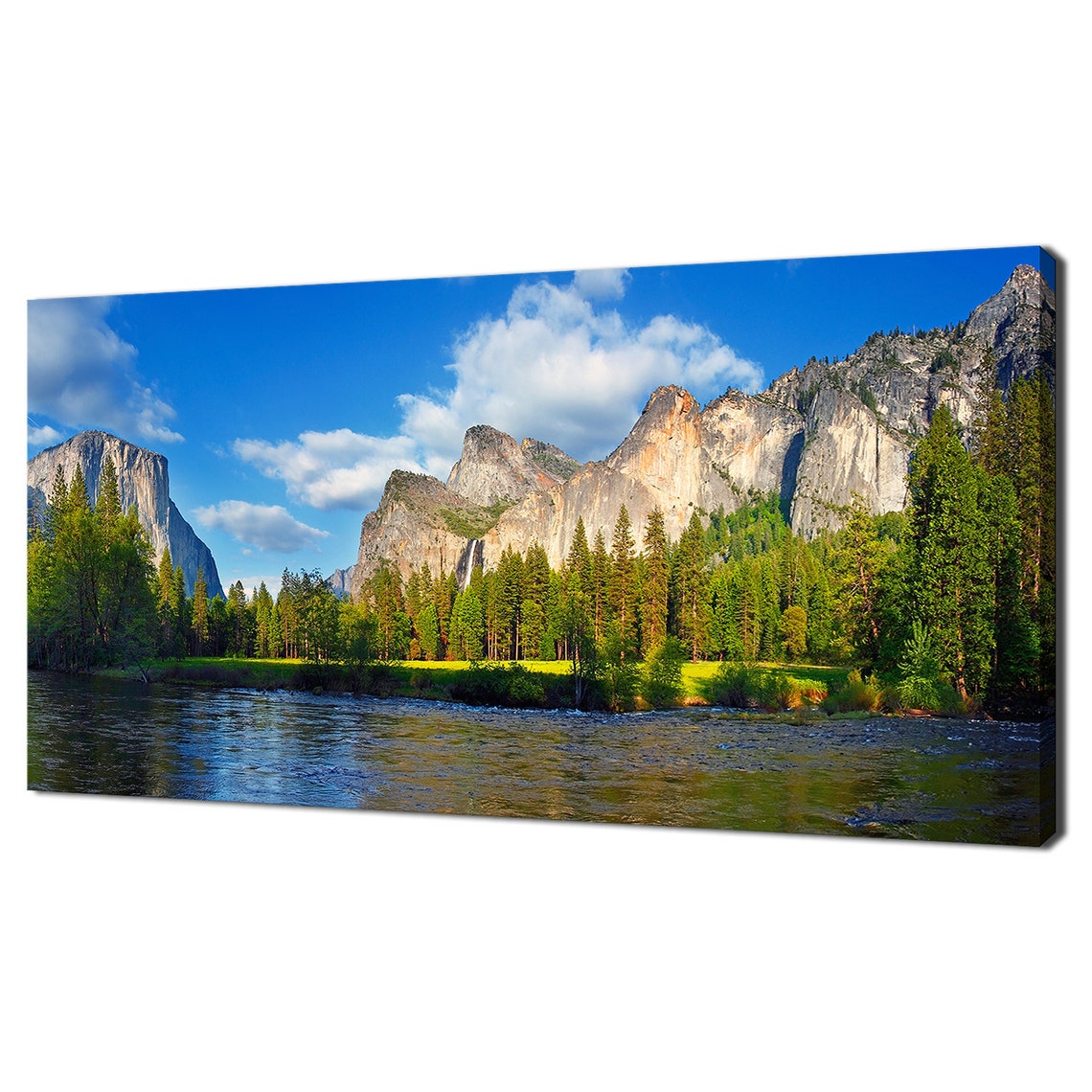 Yosemite El Capitan Cathedral Rocks Valley River Panorama Poster