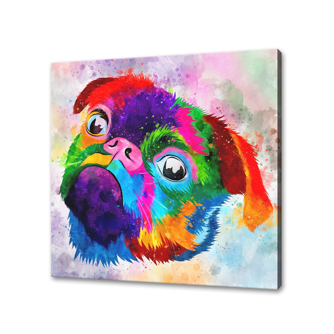 Pug Dog Watercolor Art Print, Pet Home Decor