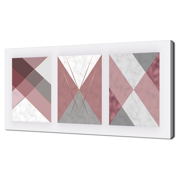 Minimalism Marble Geometric Pink Grey Modern Design Home Decor Print Wall Art Picture
