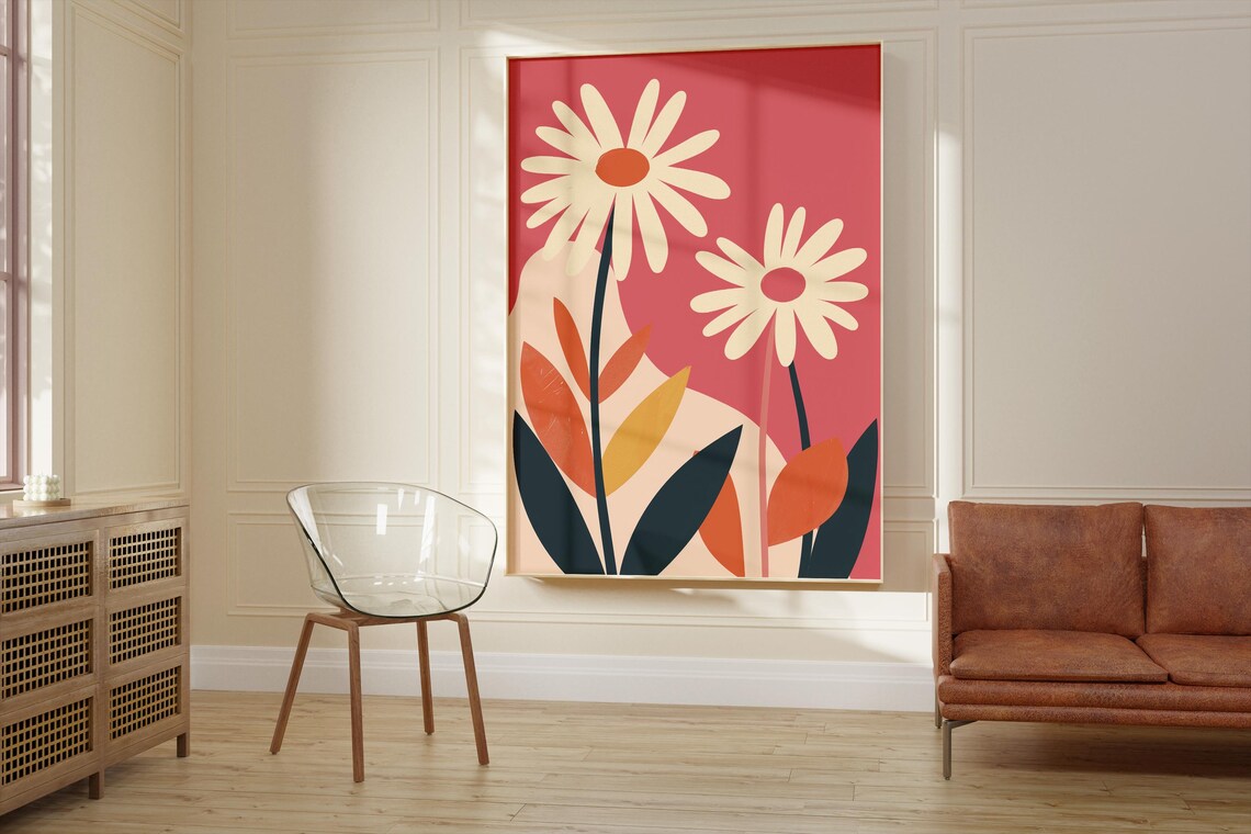 Minimalist Botanical Art, Scandinavian Flower Poster - Image 2
