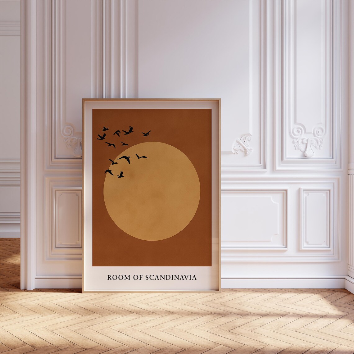 Japanese Art Print, Japandi Birds Minimalist Artwork