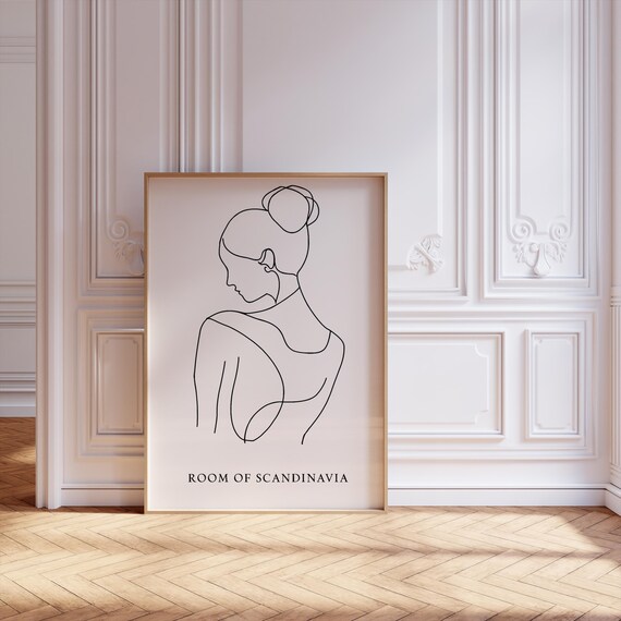 Minimalist Line Art - Female Silhouette Poster Print
