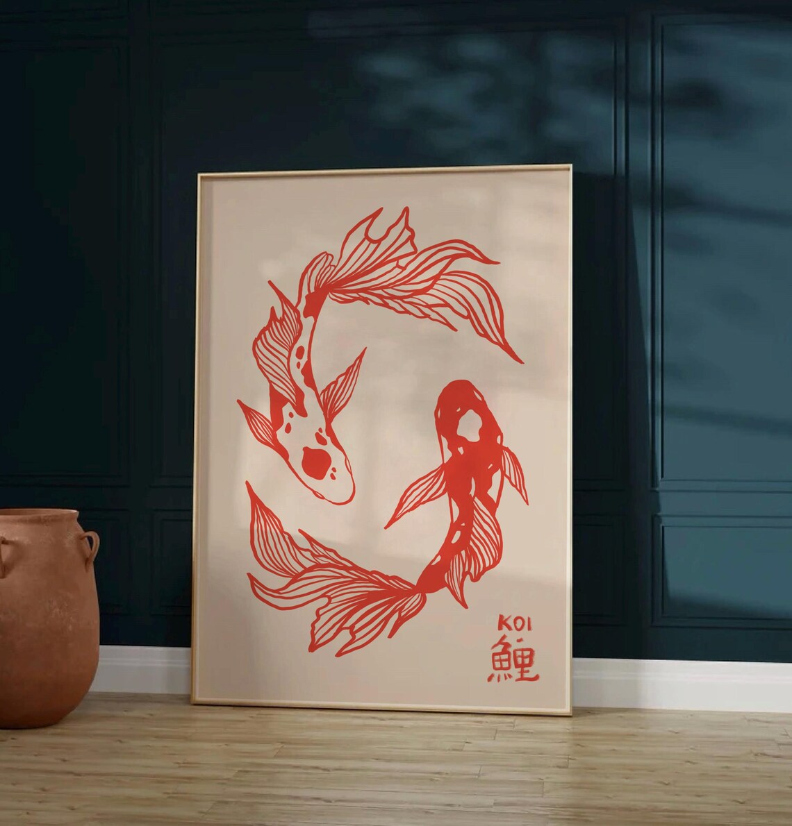 Koi Fish Japanese Retro Art Print, Vintage Animal Poster - Image 3