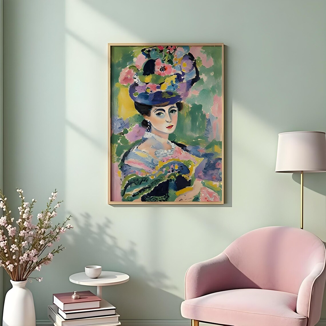 Henri Matisse Style Woman With Floral Hat Fauvist Portrait Poster - Image 4