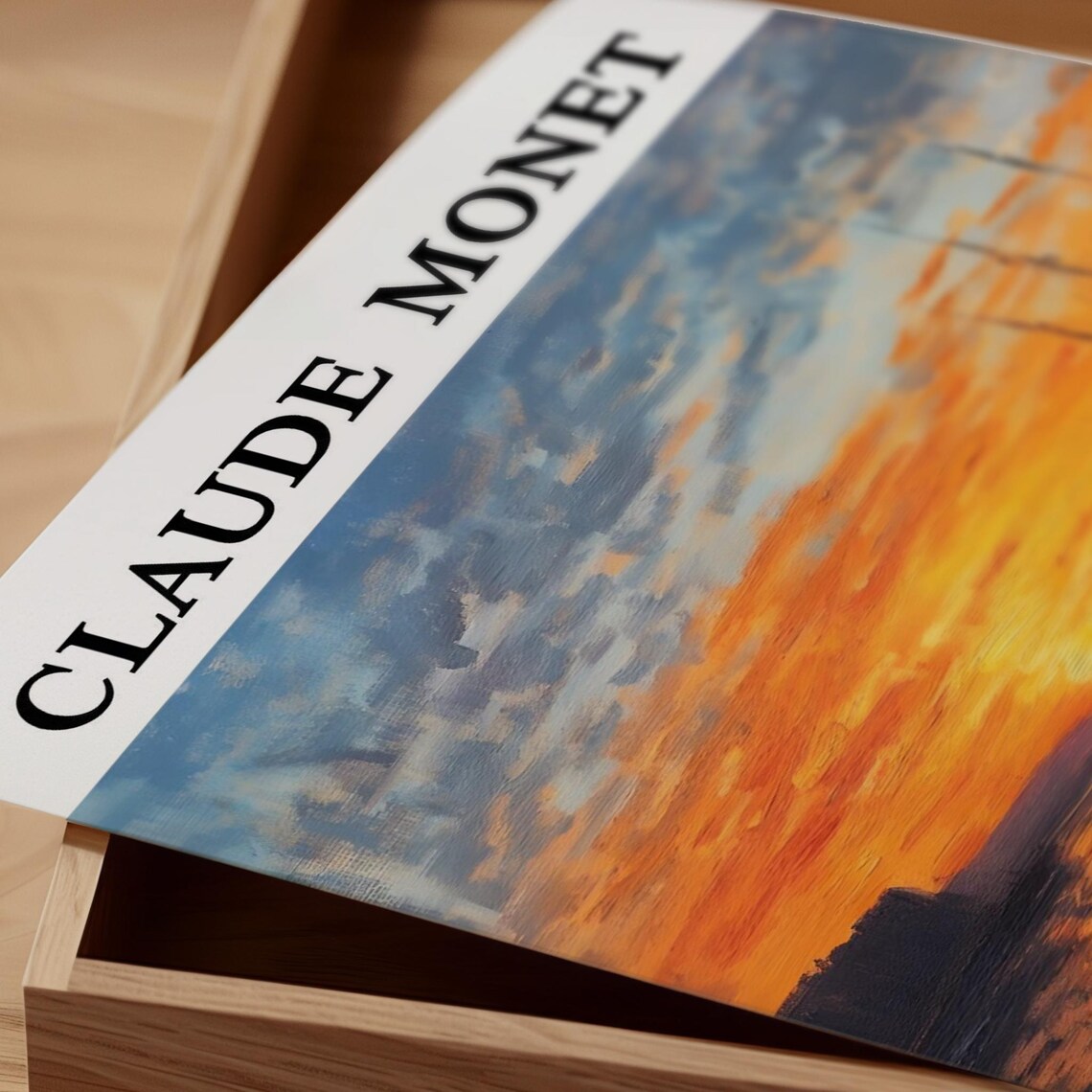 Claude Monet Wall Art Sunrise Poster Golden Light Print Impressionist Art Home Decor - Image 2