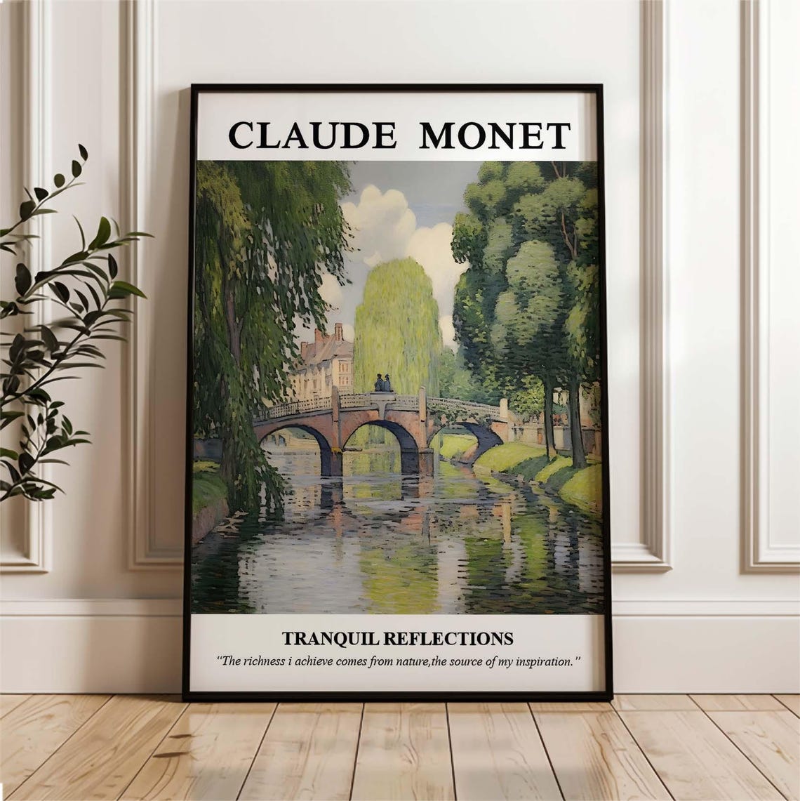 Claude Monet Wall Art Impressionist Print Water Reflection Poster Nature Inspired Artwork Fine Art Monet Painting