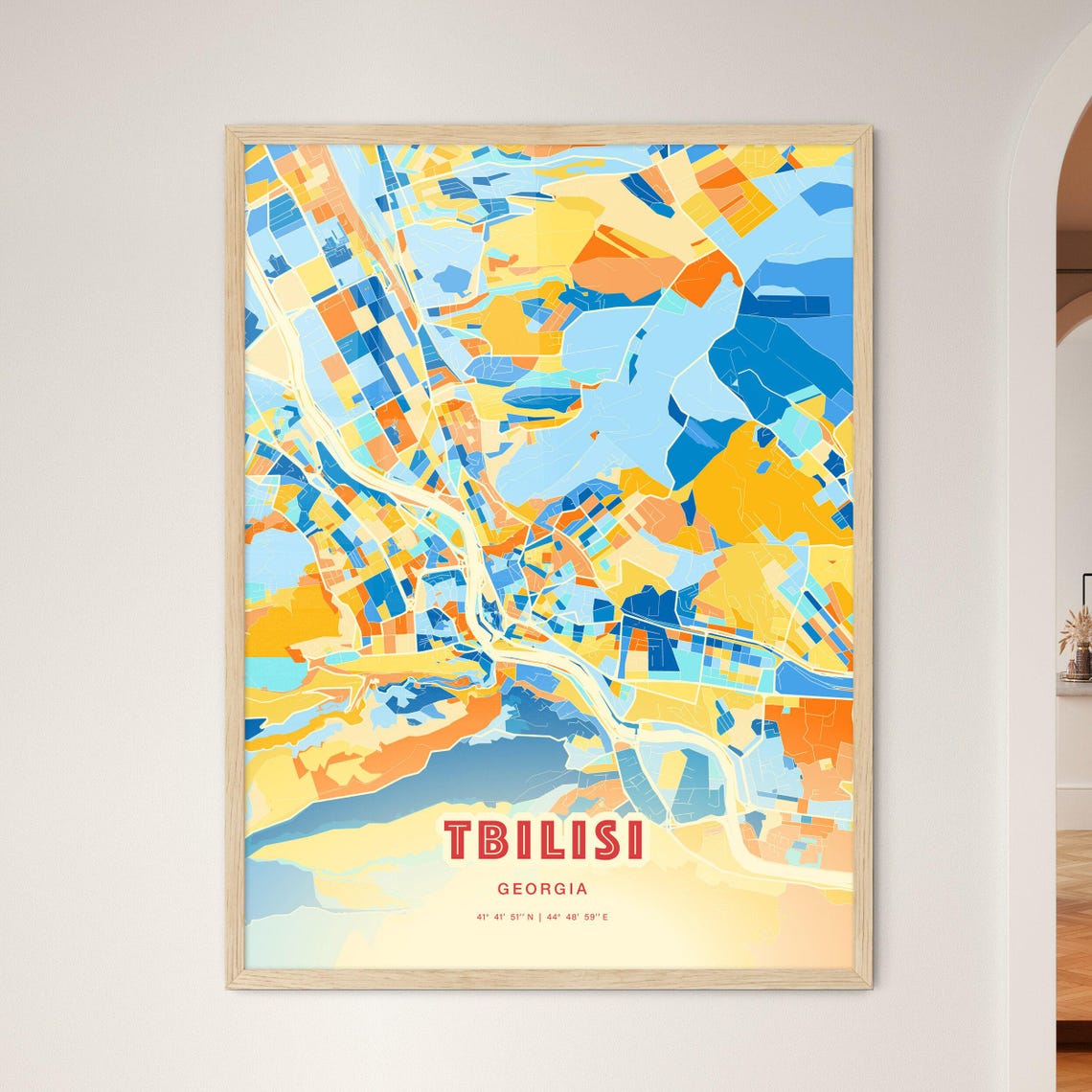 Tbilisi Georgia City Map Blue Orange Street Map Poster Caucasus Gift