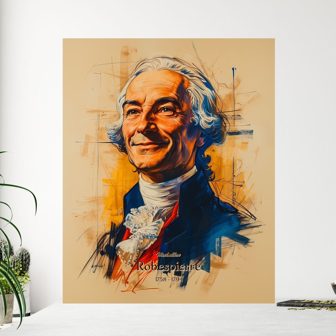 Maximilien Robespierre French Revolution Sketch Portrait Poster