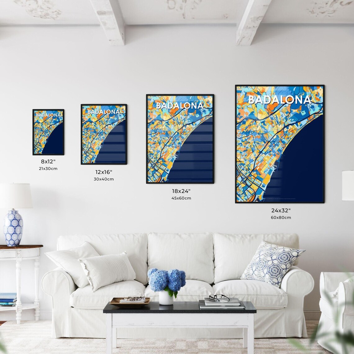 Badalona Spain Colorful City Street Map Poster Vibrant Travel Decor Gift - Image 3