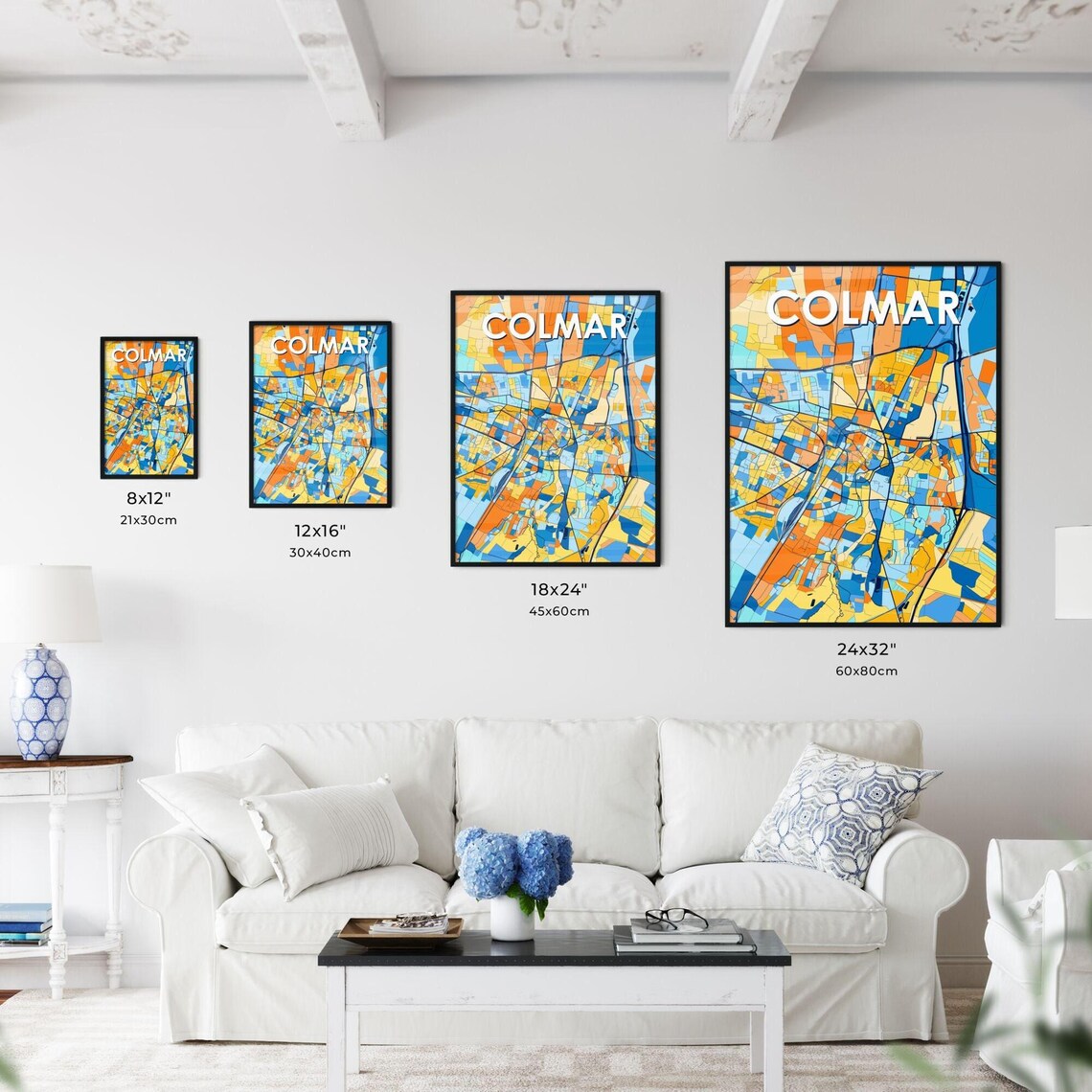 Colmar France Bold Colorful City Map Artwork Travel Wall Decor Poster - Image 3
