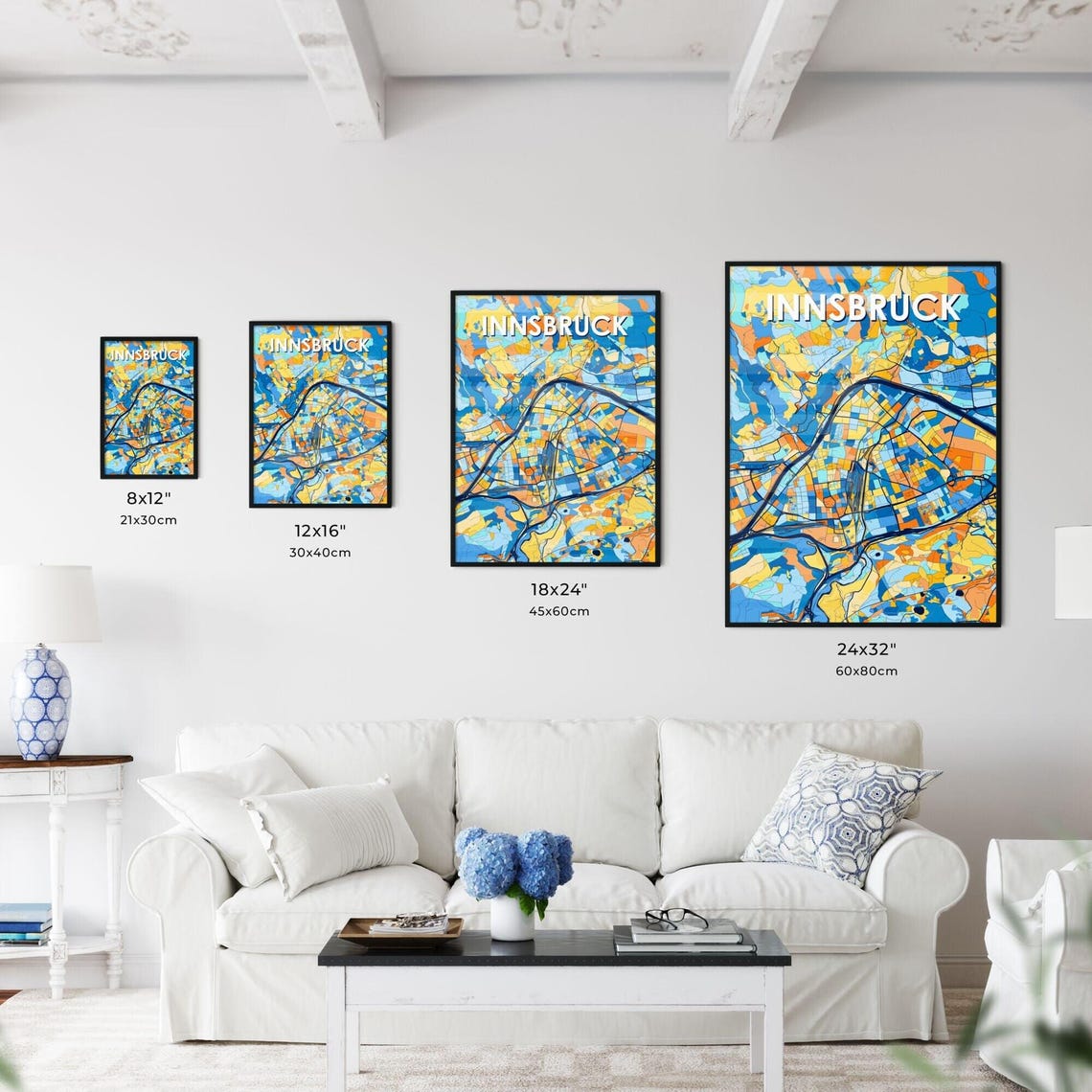 Innsbruck Austria Colorful Vibrant City Map Art Print Home Decor - Image 3