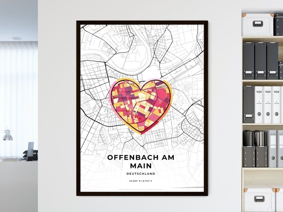 Offenbach am Main Germany Where It All Began Heart Map Coordinates Poster