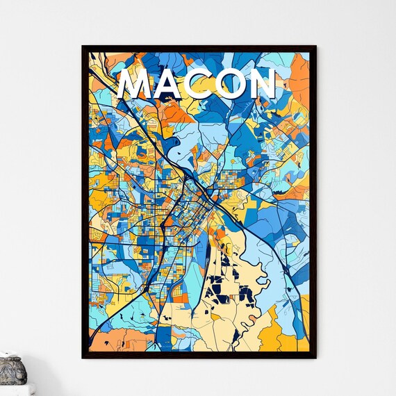 Macon Georgia Bold Abstract Geometric City Street Map Poster