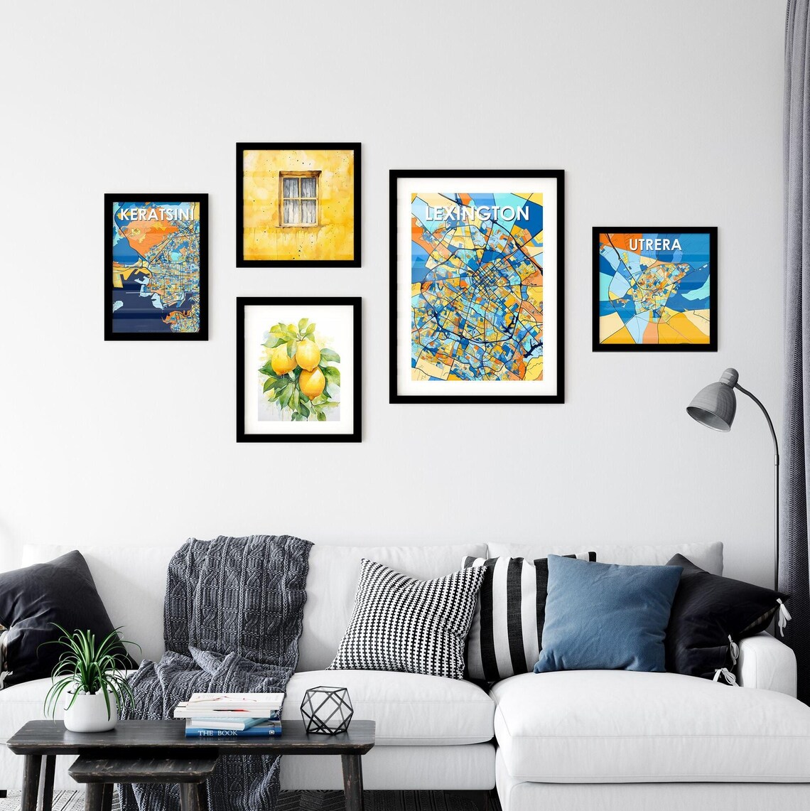 Lexington Kentucky Bold Blue and Orange City Map Decor Poster - Image 2